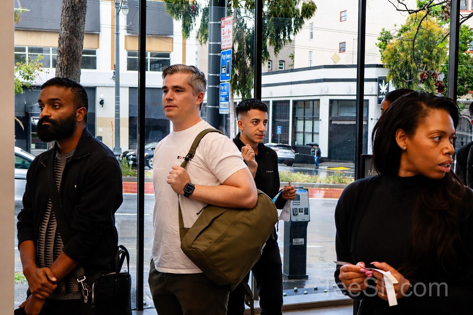 A photo from a pitch night event at Tesla in San Francisco.